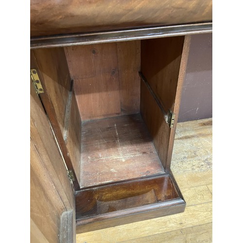 1023 - A Victorian mahogany pedestal sideboard, 190 cm wide