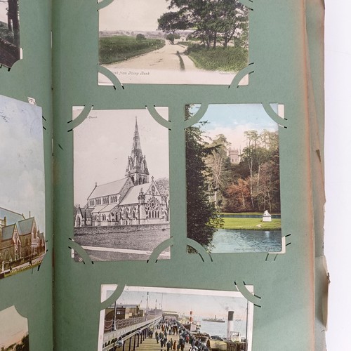 801 - A vintage postcard album, to include postcards, mostly Northern towns, and a vintage scrapbook (2)