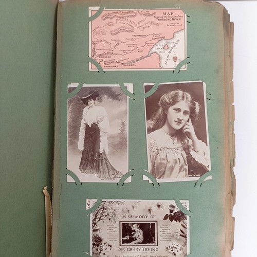 801 - A vintage postcard album, to include postcards, mostly Northern towns, and a vintage scrapbook (2)