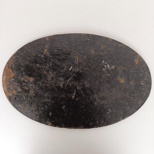 844 - A train wagon oval plaque, stamped LMS 135, 45 cm wide