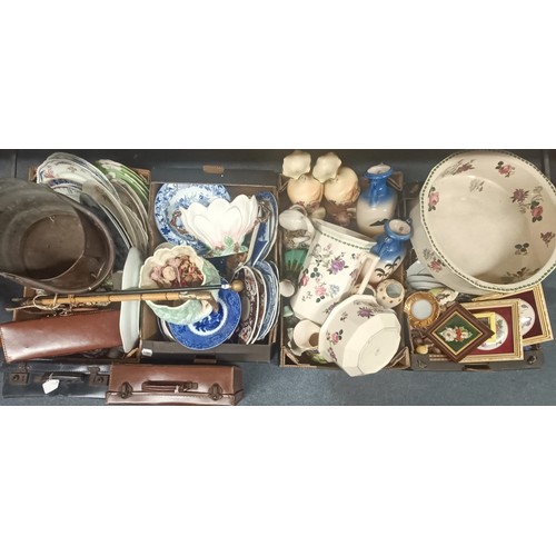 858 - A Sylvac vase, assorted other ceramics and other items (4 boxes)