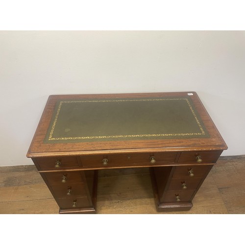 998 - A mahogany pedestal desk,  90 cm wide