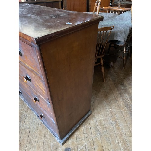 1032 - A mahogany chest, having two short and three long drawers, 107 cm wide