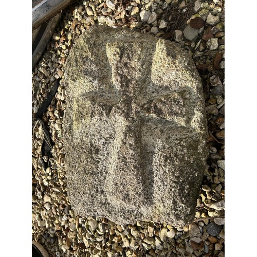 1096 - A granite stone, carved with a cross