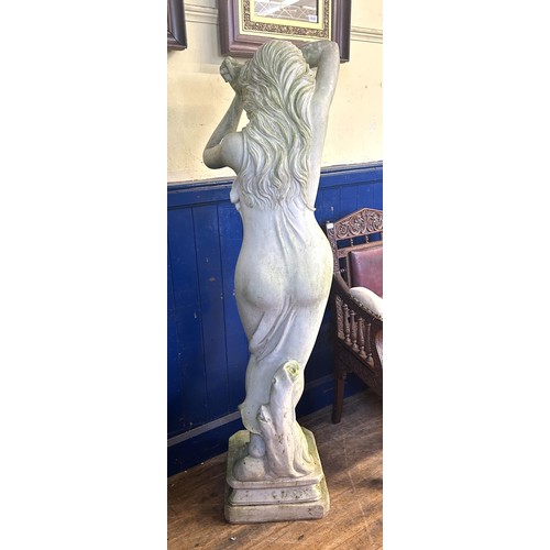 1082 - A garden statue of a woman in a classical pose, resin, 160 cm high