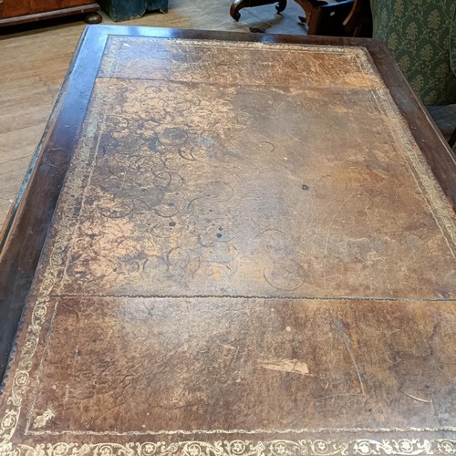 1037 - A 19th century mahogany partners desk, the top having six drawers, the pedestals having three drawer... 