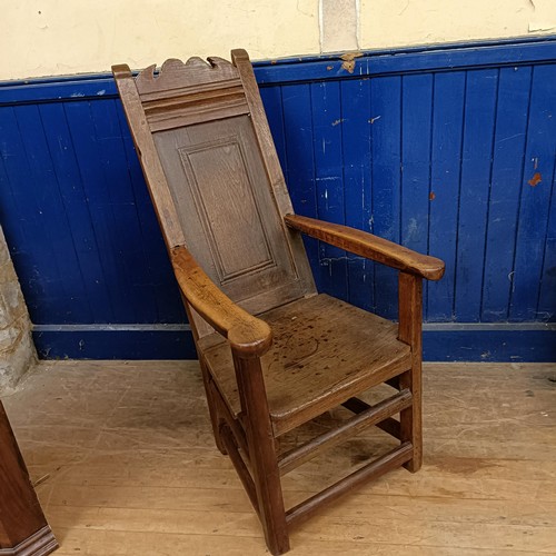 1074 - An oak and elm lambing chair