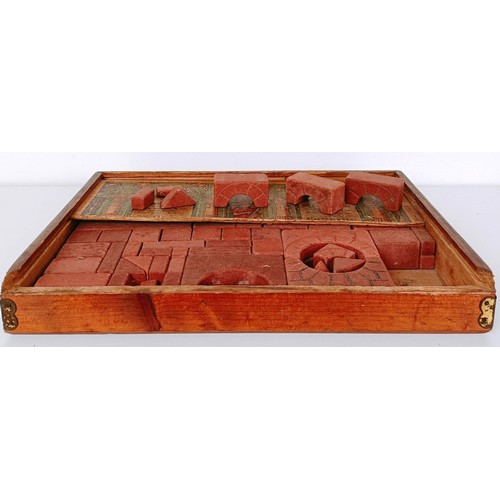 875 - A set of vintage Richter's Anchor Blocks, in a wooden case