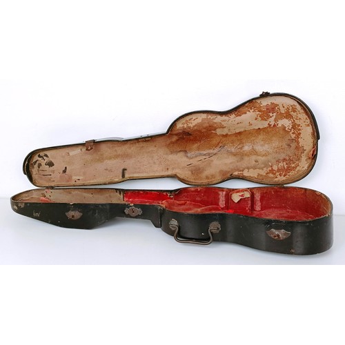 880 - A 19th century lacquered gilt decorated violin case