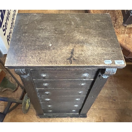 1071 - An oak Wellington chest, 53 cm wide