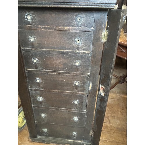 1071 - An oak Wellington chest, 53 cm wide