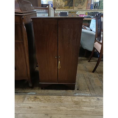 970 - An His Master's Voice (HMV) gramophone cabinet, and a record cabinet  (2)