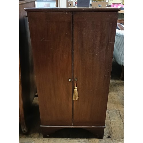 970 - An His Master's Voice (HMV) gramophone cabinet, and a record cabinet  (2)