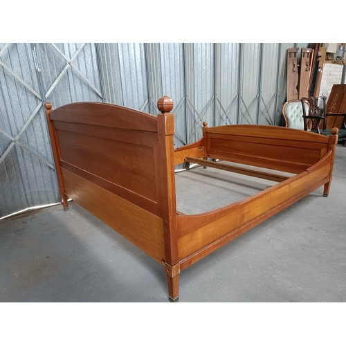 1 - A walnut double bed frame, 172 cm wide