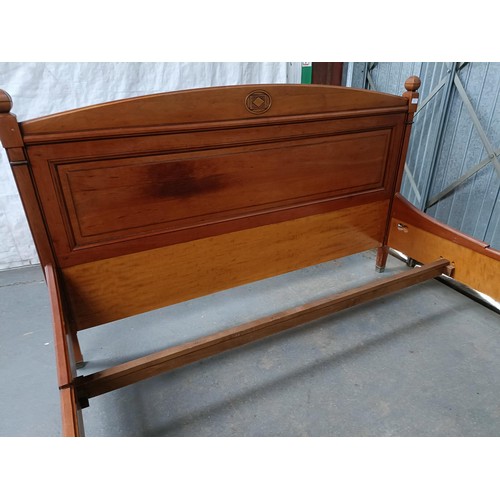 1 - A walnut double bed frame, 172 cm wide