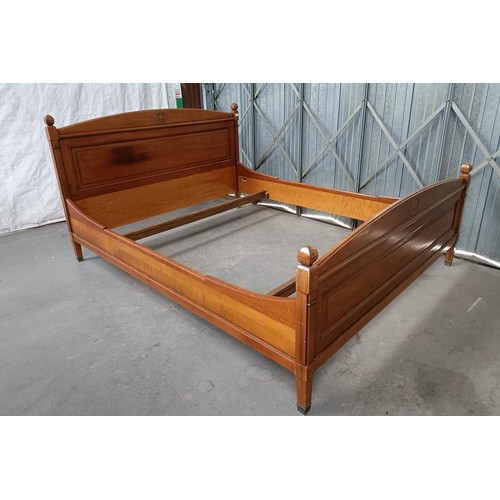 1 - A walnut double bed frame, 172 cm wide