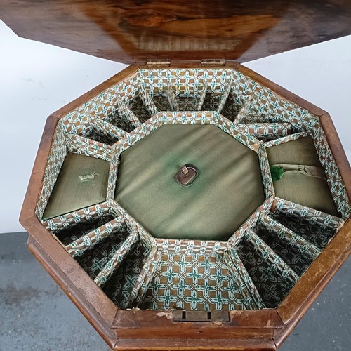 2 - A Victorian walnut work table, top inset with chess board, in need of extensive restoration, 45 cm w... 