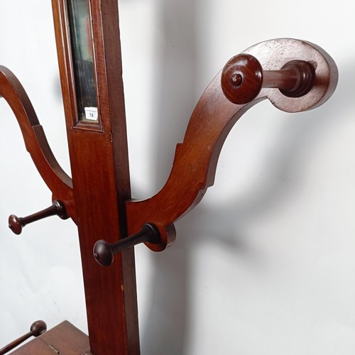 14 - A Victorian mahogany hall stand, 200 cm high, 85 cm wide