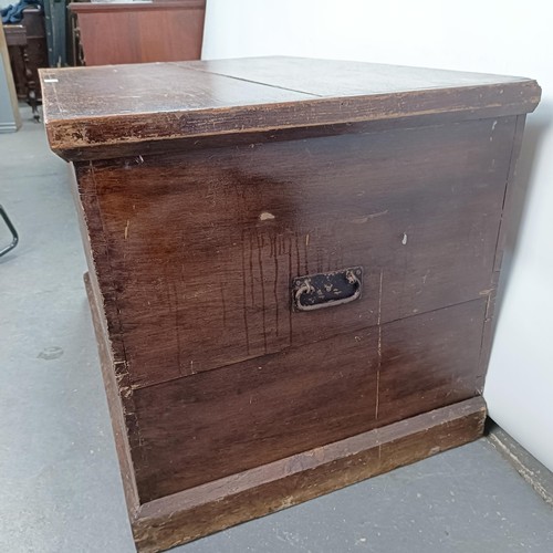 3 - A Victorian stained pine trunk, 95 cm wide