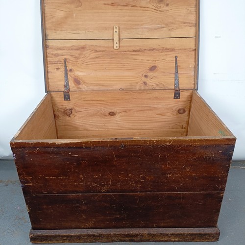 3 - A Victorian stained pine trunk, 95 cm wide