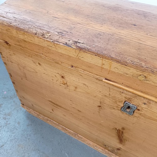 17 - A Victorian pine dome topped trunk, 89cm wide