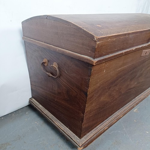 7 - A Victorian stained pine dome topped trunk, 87 cm wide