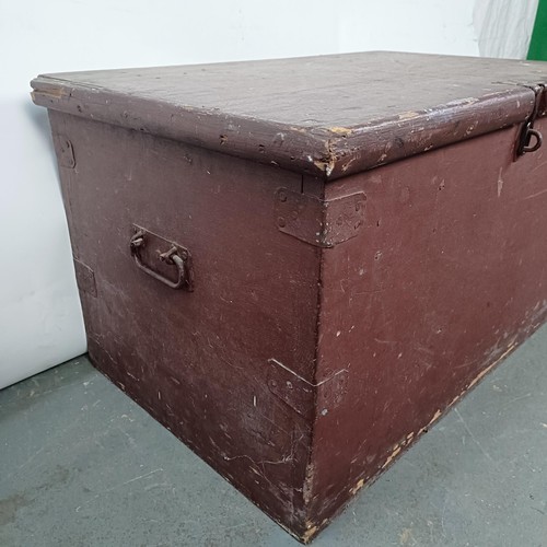 8 - A Victorian painted pine trunk, 84 cm wide