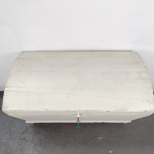 18 - A Victorian painted pine dome top trunk, 100 cm wide