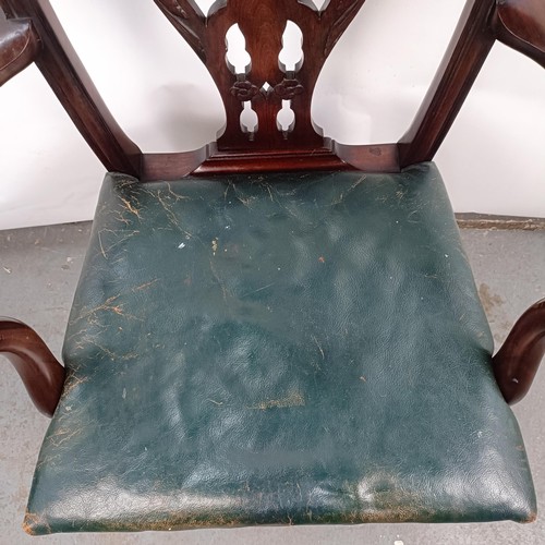 19 - A mahogany Chippendale style armchair, with a padded seat