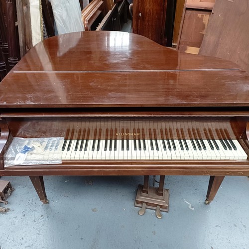 26 - An Allingham baby grand piano, in a mahogany case, 142 cm wide