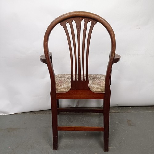 28 - A mahogany armchair, with a drop in seat