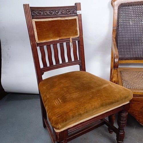 30 - A mahogany framed commode chair, and two single chairs (3)