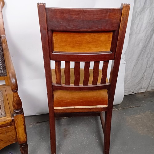 30 - A mahogany framed commode chair, and two single chairs (3)