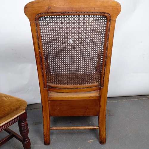 30 - A mahogany framed commode chair, and two single chairs (3)