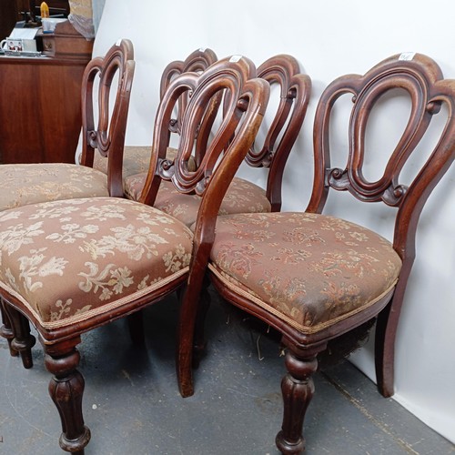 32 - A set of five Victorian mahogany dining chairs, with padded seats (5)