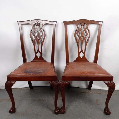 32 - A set of five Victorian mahogany dining chairs, with padded seats (5)