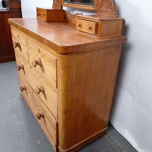 39 - A Victorian mahogany dressing chest, with a mirrored back above base with two short and two long dra... 