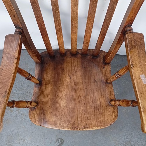 43 - A Victorian Windsor style kitchen armchair