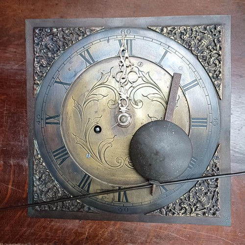 47 - An 18th century style oak dresser, the back fitted an 8 day clock (not shown), the base with three d... 