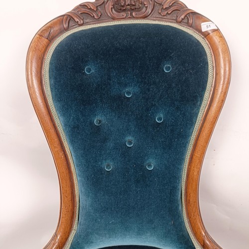 51 - A Victorian mahogany framed button nursing chair