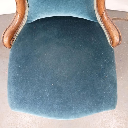 51 - A Victorian mahogany framed button nursing chair