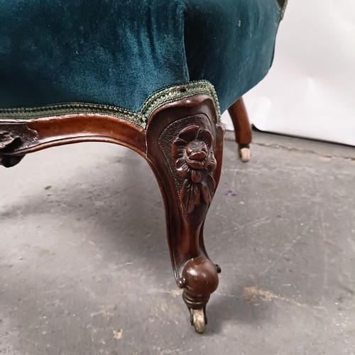 51 - A Victorian mahogany framed button nursing chair