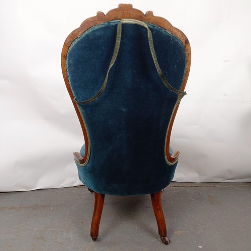 51 - A Victorian mahogany framed button nursing chair