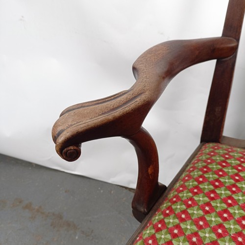 52 - A Chippendale style mahogany armchair