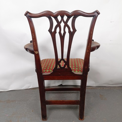 52 - A Chippendale style mahogany armchair