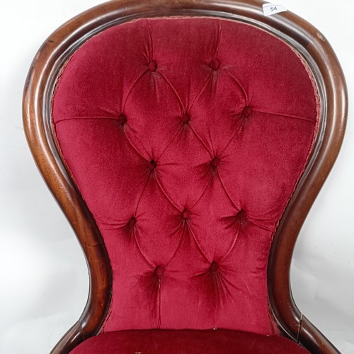 54 - A Victorian mahogany framed button back nursing chair