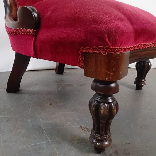 54 - A Victorian mahogany framed button back nursing chair