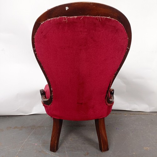 54 - A Victorian mahogany framed button back nursing chair