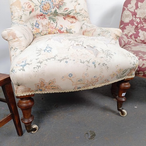 62 - A Victorian nursing chair, another, and a chair (3)