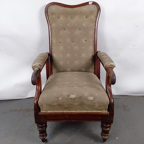 65 - A 19th century mahogany framed reclining chair